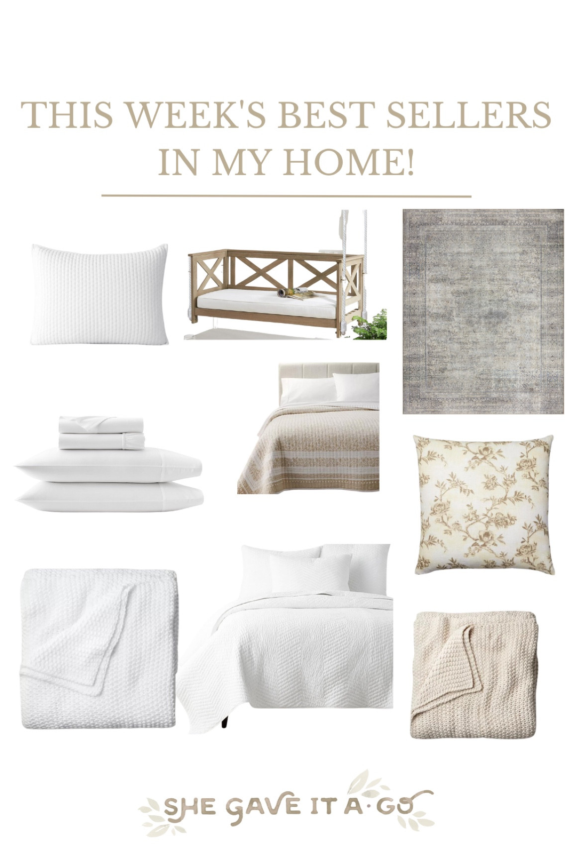 This week’s home bestsellers // bedroom rug // bedding // pillows // bed blanket // sheet set on sale! Walmart home // Amazon home // Target 

#LTKsalealert #LTKunder100 #LTKhome