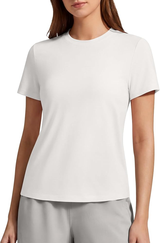 G4Free Soft Lyocell Quick Dry Workout Tops for Women - Running Yoga Athletic Gym Casual Short Sle... | Amazon (US)