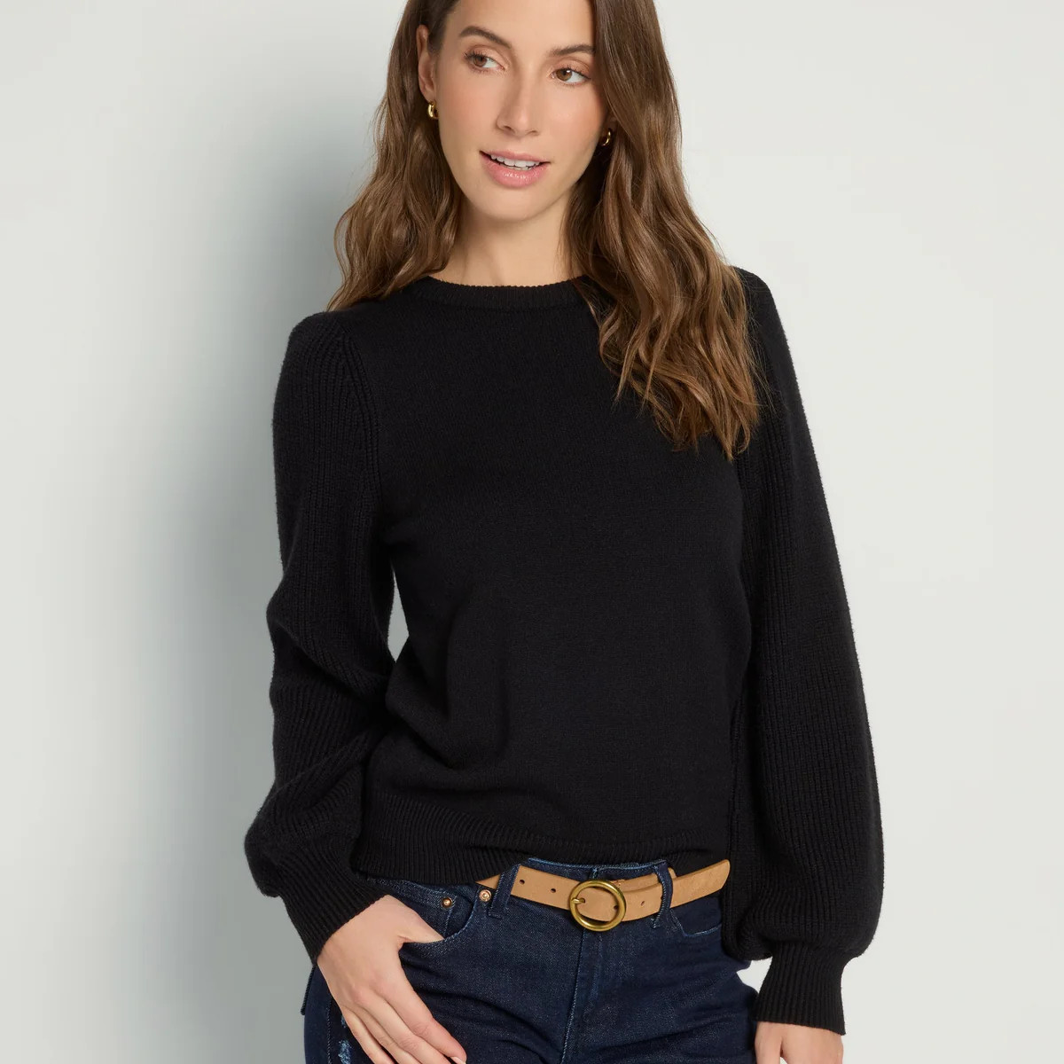 Pacific Puff Shoulder Crew Neck Sweater | Seventy Eight and Sunny