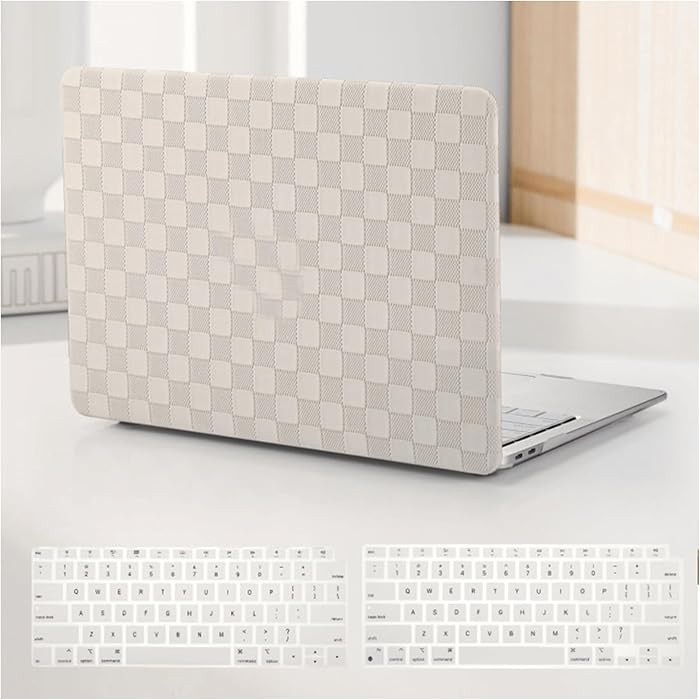 Compatible with MacBook Air 13 Inch 2022 2021-2018 M1 A2337 A2179 A1932, Checkered Textured Cream... | Amazon (US)