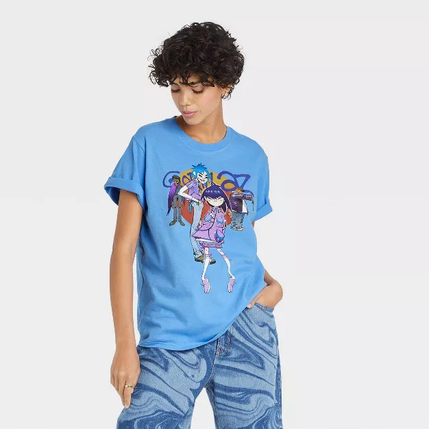 Women's Gorillaz Short Sleeve Graphic T-Shirt - Blue | Target