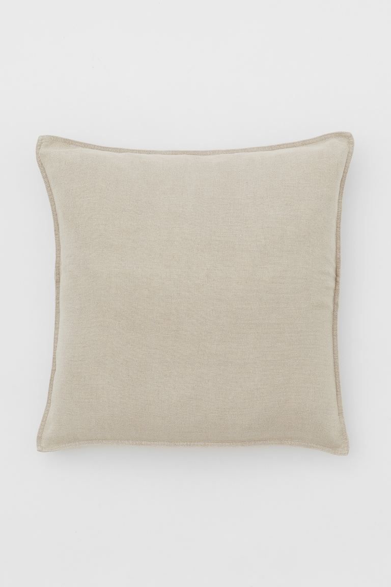 Linen Cushion Cover - Light beige - Home All | H&M US | H&M (US)