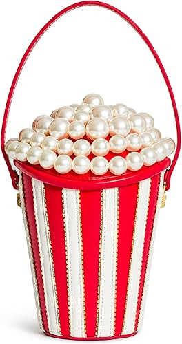 JW PEI Women's Skylar Faux Pearl Embellished Bucket Bag - Red | Amazon (US)