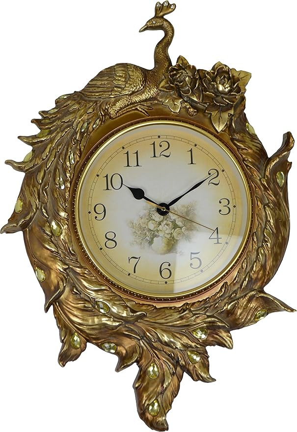 Gold Ornate Peacock Wall Clock | Amazon (US)