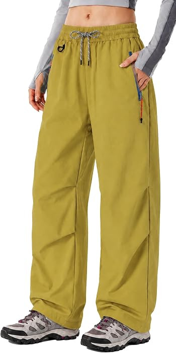 FEOYA Hiking Pants Baggy Women Waterproof Pants Rain Pants Parachute Cargo | Amazon (US)