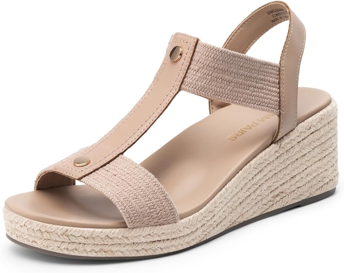 Amazon.com | DREAM PAIRS Women's Wedge Sandals Open Toe Espadrilles Sandals Comfortable Dress Cas... | Amazon (US)