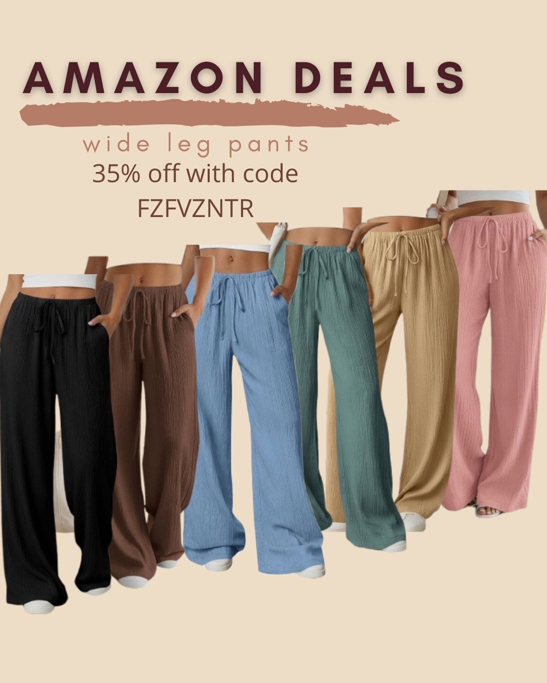 $17 ends 7/1

Amazon fashion
Amazon deals
Wide leg pants
Comfy pants

#LTKSaleAlert