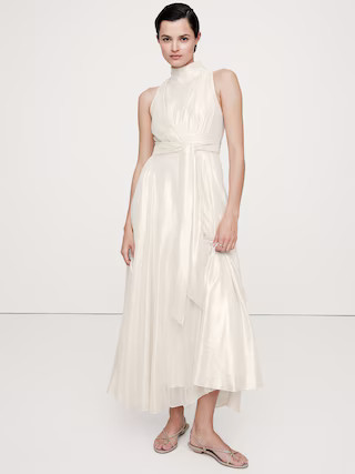 Silk Lamé Maxi Dress | Banana Republic (US)
