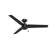 Hunter Cassius Indoor / Outdoor Ceiling Fan with Pull Chain Control, 52", Matte Black | Amazon (US)