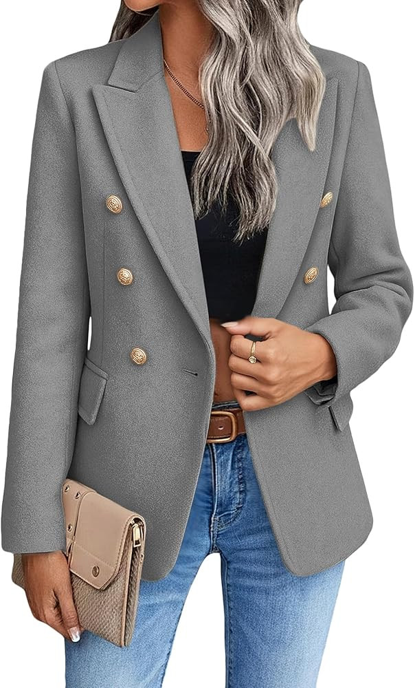 Mina Self 2025 Winter Women's Tweed Plaid Blazer Jacket - Warm Fully Lined Fashion Business Casua... | Amazon (US)