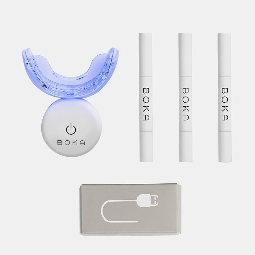 Boka Teeth Whitening Kit with LED Light for Sensitive Teeth - 15 Minutes for Whiter Teeth - Perox... | Amazon (US)