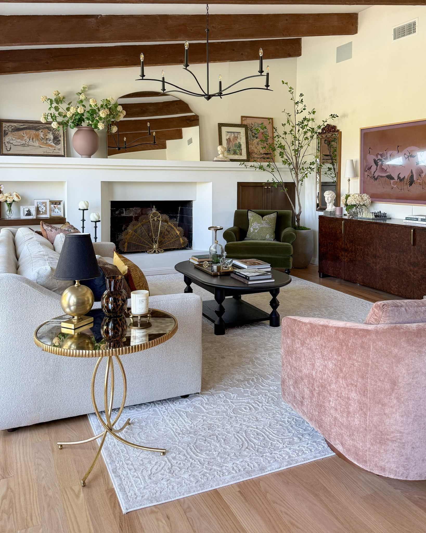 Where cozy meets curated ✨ Layers, texture, and a few statement pieces make this space feel designer… without the designer price tag 🤍

#LTKvlog #LTKHome #LTKSaleAlert