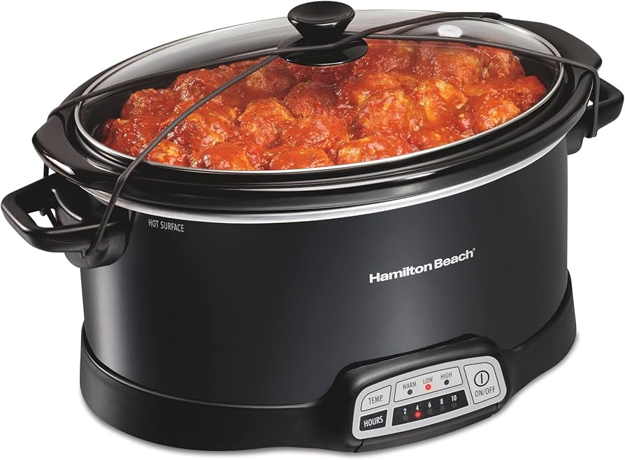 Hamilton Beach Portable 7 Quart Programmable Slow Cooker with Three Temperature Settings, Lid Lat... | Amazon (US)