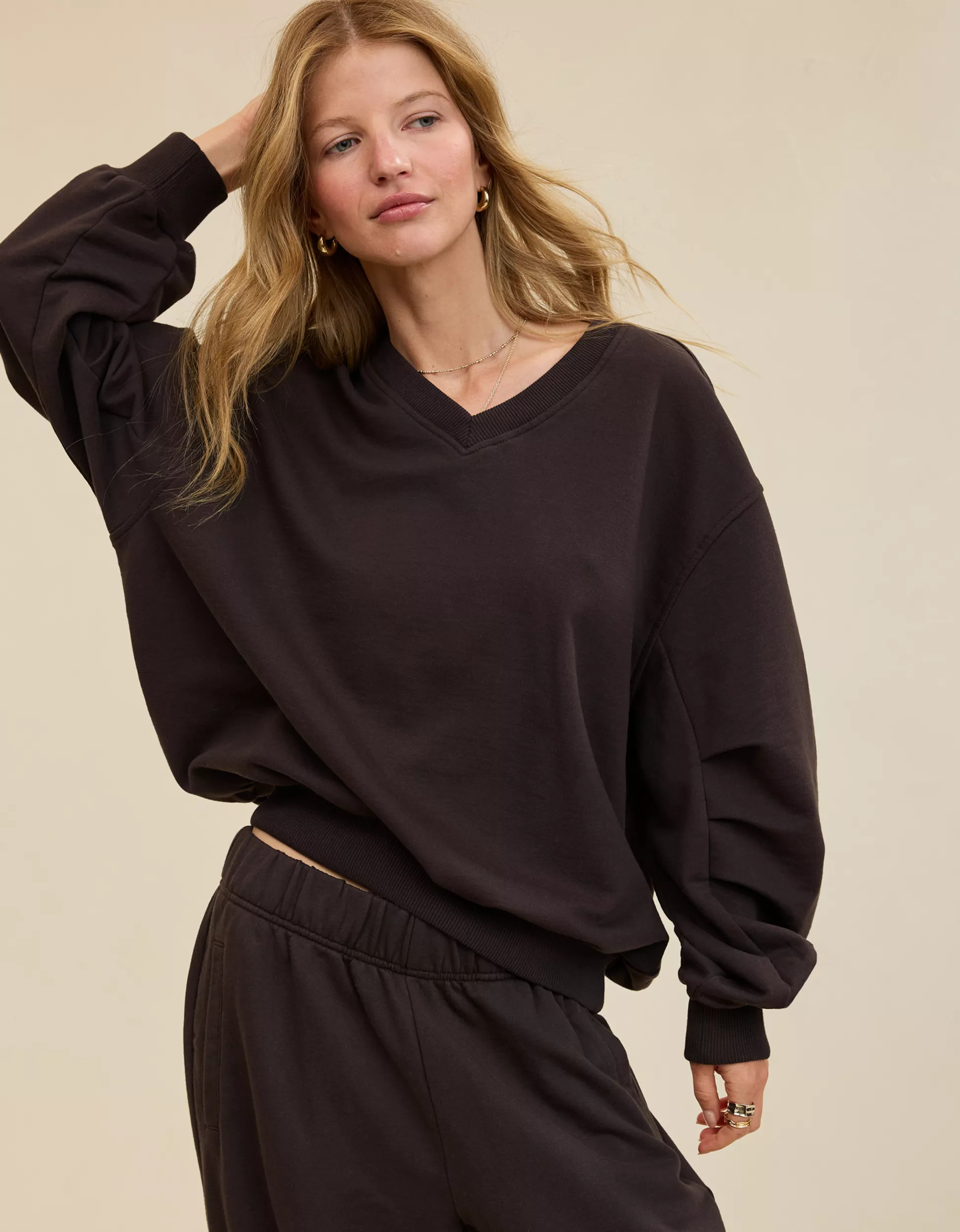 Aerie Jet Setter V Neck Sweatshirt | Aerie