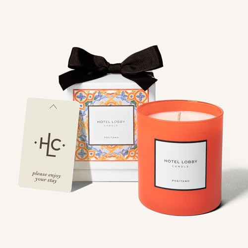 Hotel Lobby Positano Candle – Hand-Poured 9.75oz 100% Soy Wax with Bitter Orange, Cassis Buds, Wisteria, Sandalwood, and Warm Moss – Paraffin-Free, Infused with Essential Oils, 65-Hour Non-Toxic Burn | Amazon (US)