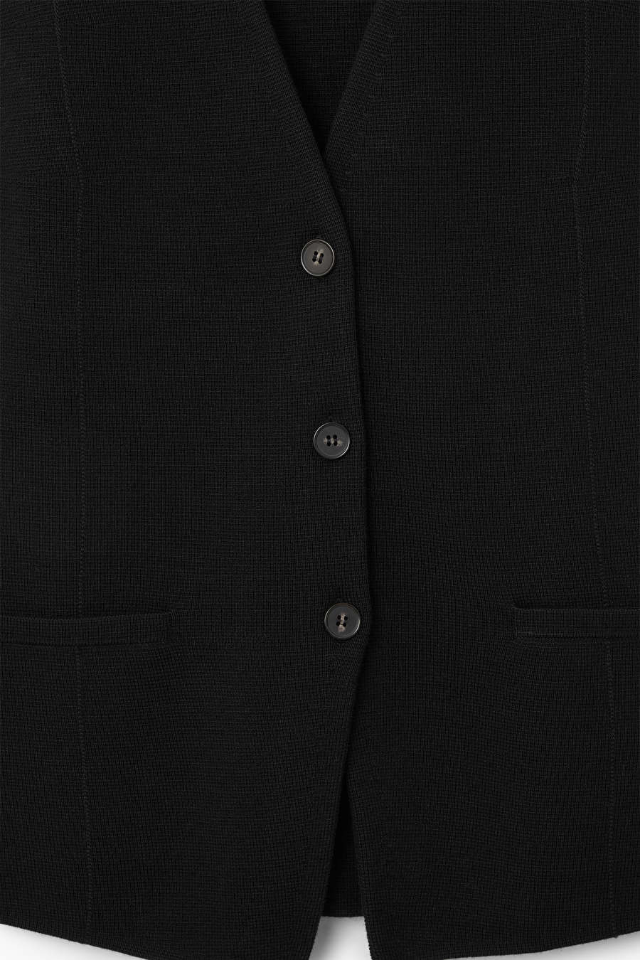LONGLINE KNITTED WOOL VEST - Black - Knitwear - COS | COS (US)