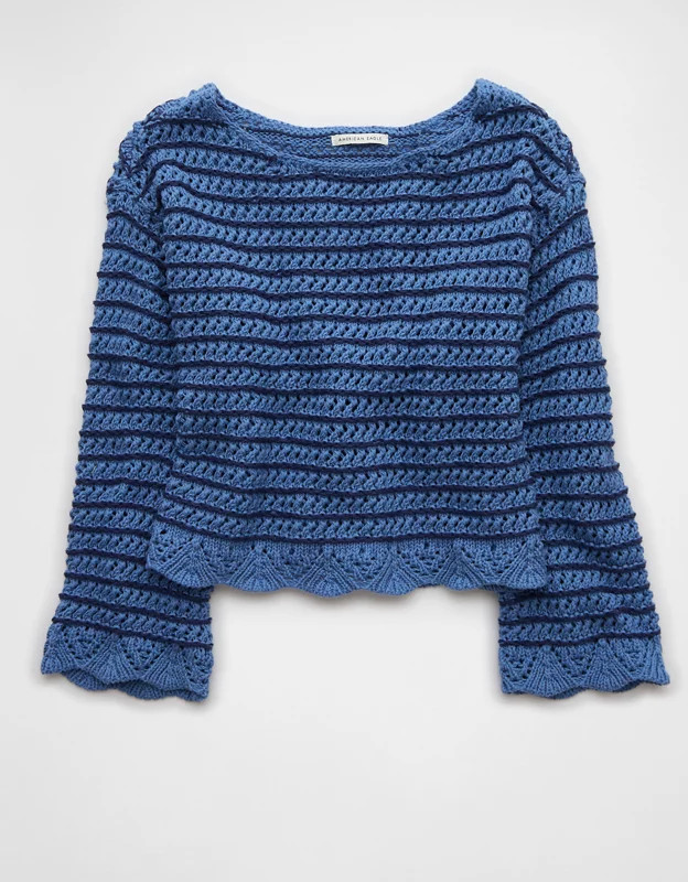 AE Ballet Neck Open Knit Sweater | American Eagle Outfitters (US & CA)