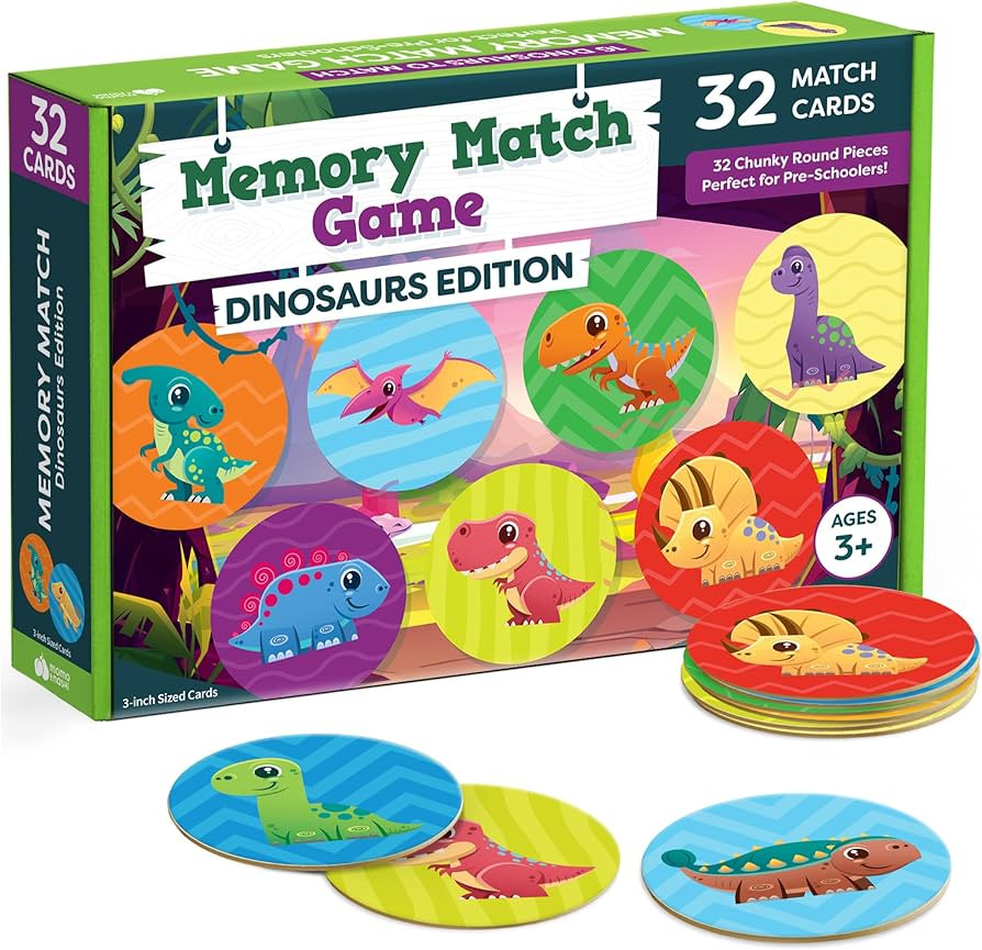 Dinosaur Toys for Kids 3-5 Matching Game - 32pc Dinosaur Toys Games for Kids Memory Game - Dinosa... | Amazon (US)
