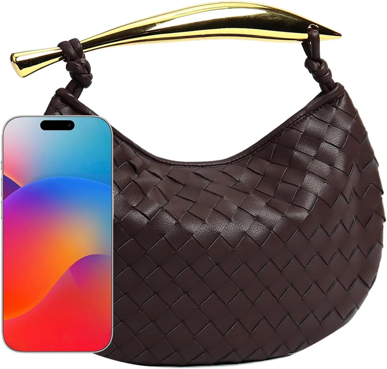 Woven Leather Dumpling Bag Dinner Handbag For Women Purse Hobo Bag Knotted Evening Bag Knotted Ha... | Walmart (US)