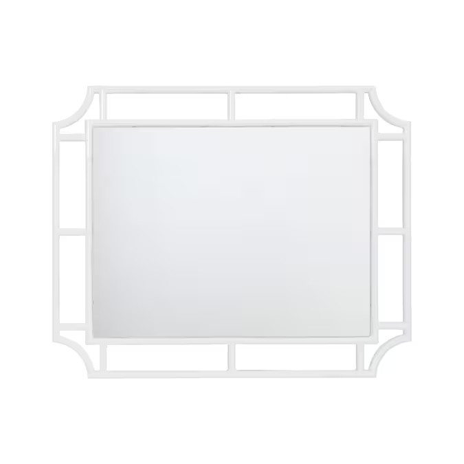 allen + roth 24-in W x 30-in H Glossy White Polished Wall Mirror | Lowe's