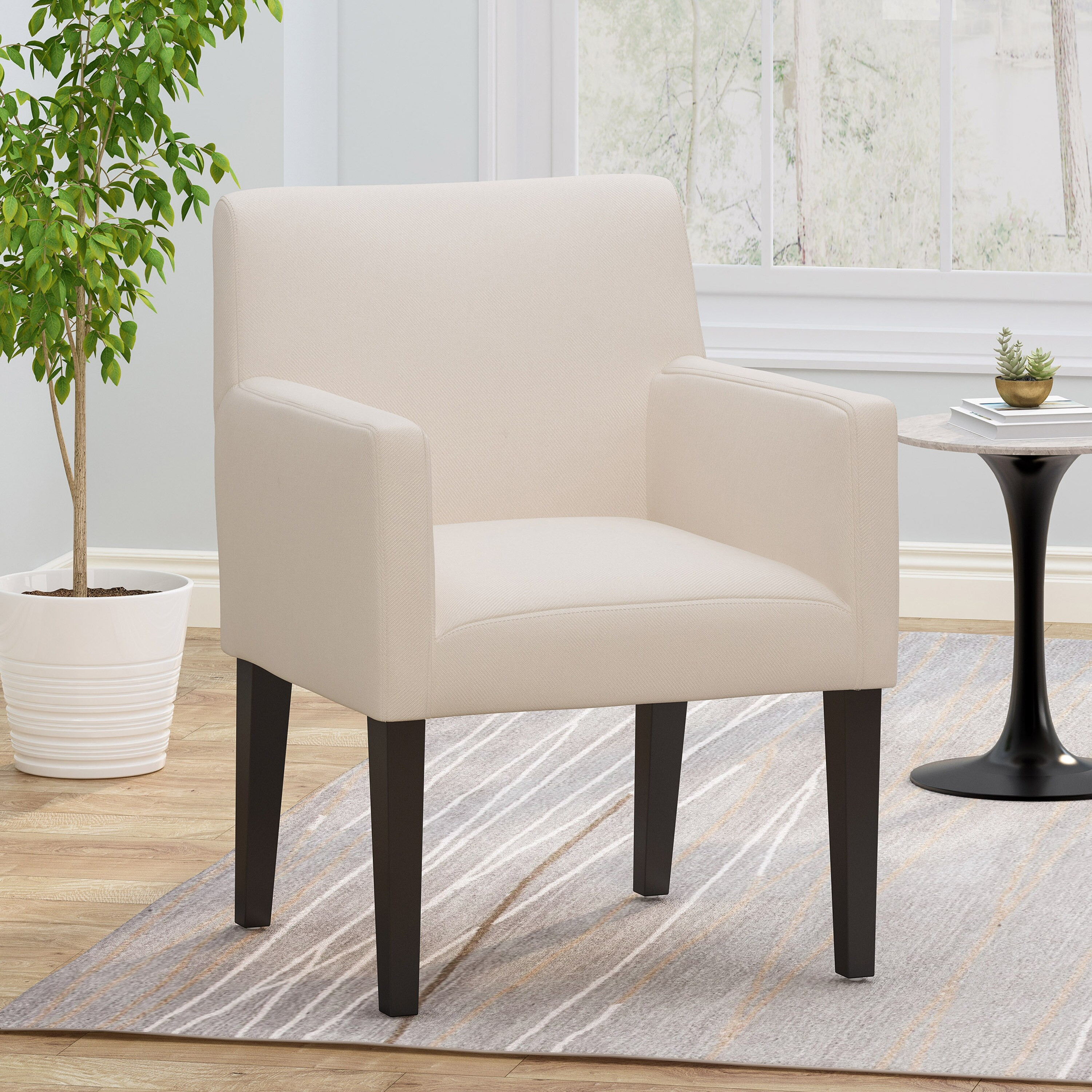 Modern Beige Fabric Accent Chair for Armchair for Living Room Bedroom | Bed Bath & Beyond