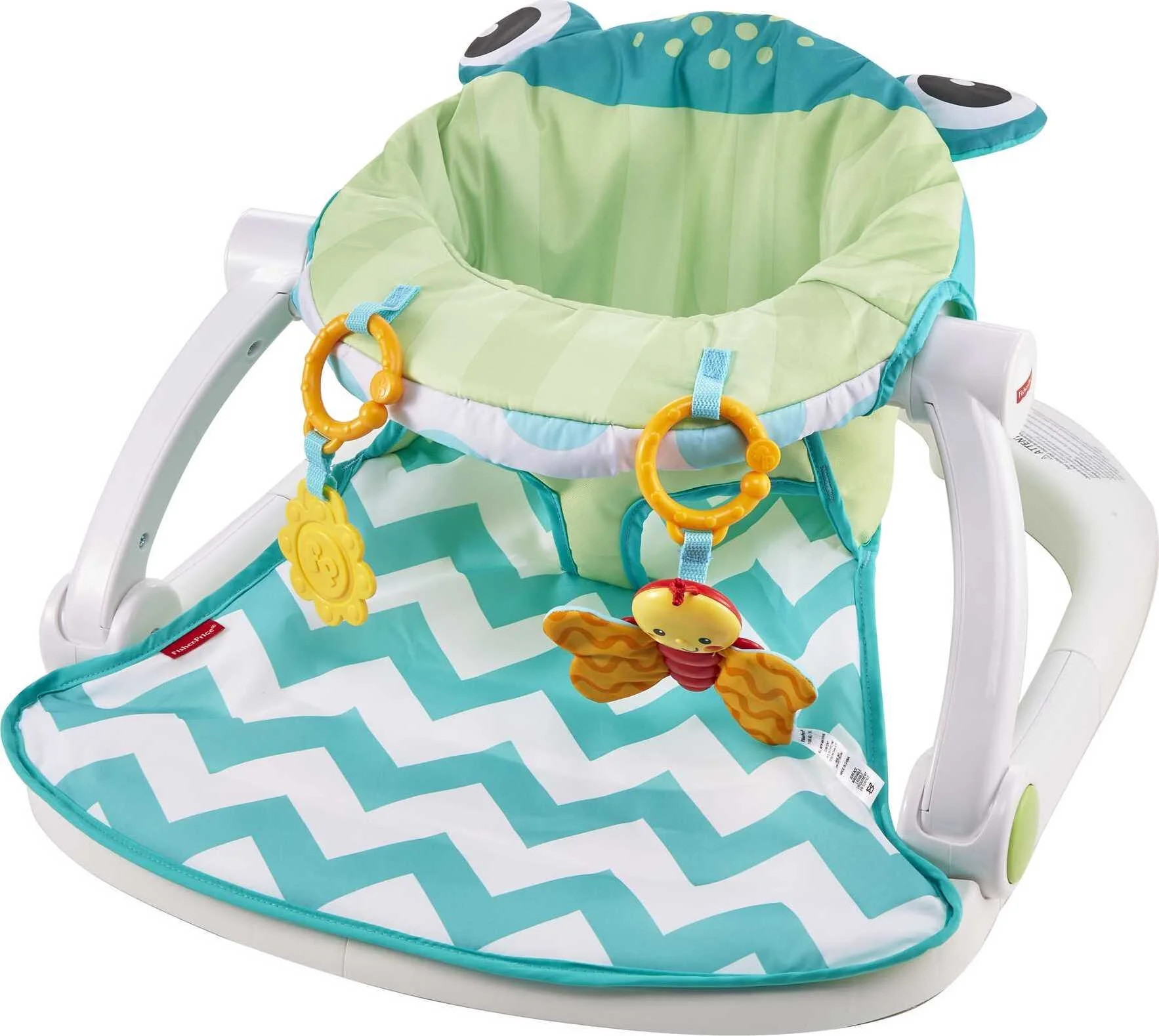 Fisher-Price Sit-Me-Up Floor Seat with 2 Linkable Toys, Citrus Frog | Walmart (US)