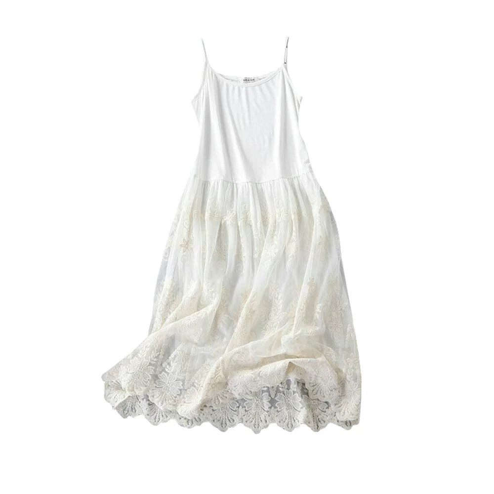 YM YOUMU Women Summer Floral Lace Trim Extender Camisole Dress Slip Spaghetti Tank Top Casual | Walmart (US)