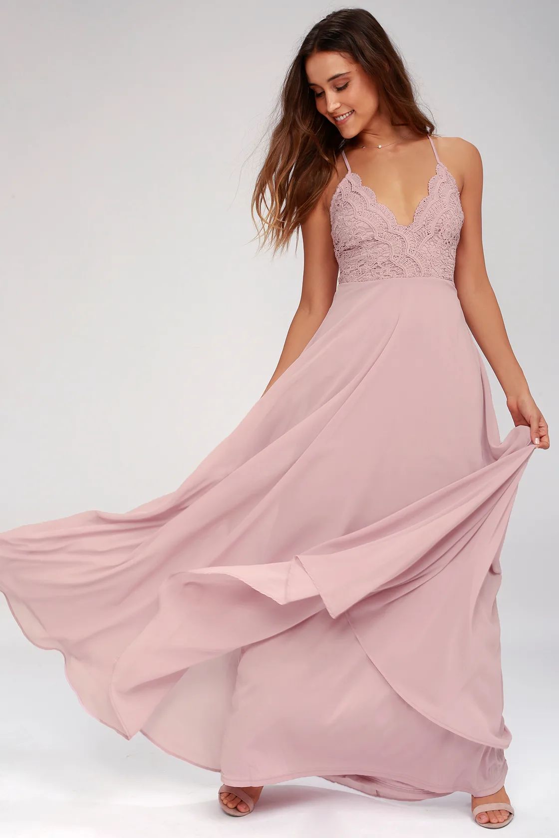 Madalyn Dusty Lavender Lace Maxi Dress | Lulus (US)