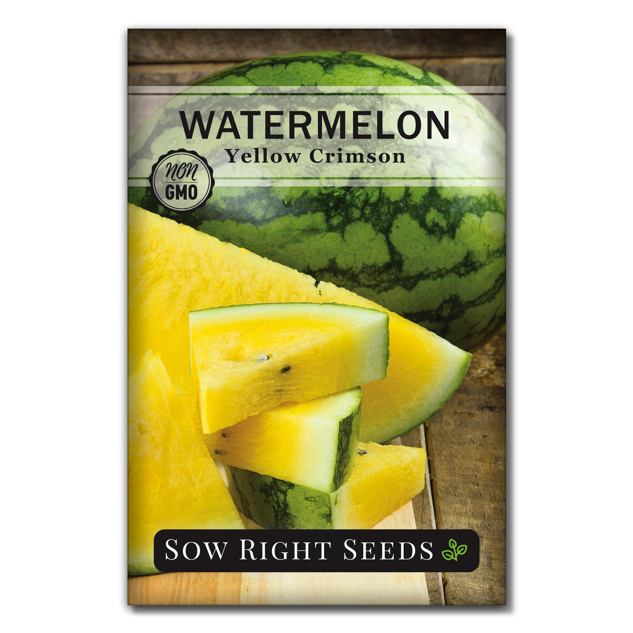 Sow Right Seeds - Yellow Crimson Sweet Watermelon Seed for Planting - Non-GMO Heirloom Packet wit... | Amazon (US)