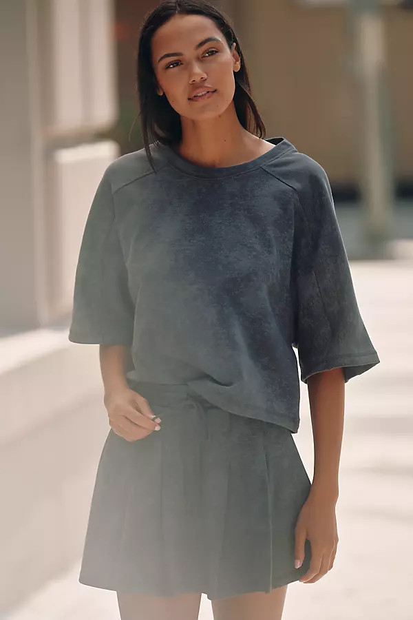 Daily Practice Short-Sleeve Washed Sweatshirt | Anthropologie (US)