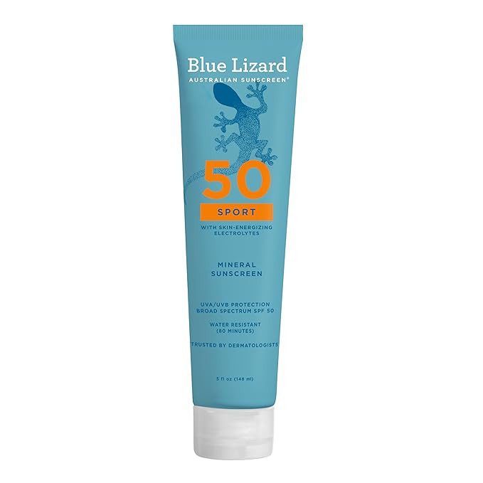 Blue Lizard Sport Mineral SPF 50 Lotion, Ideal for Athletes, 100% Mineral Sunscreen Actives, Frag... | Amazon (US)