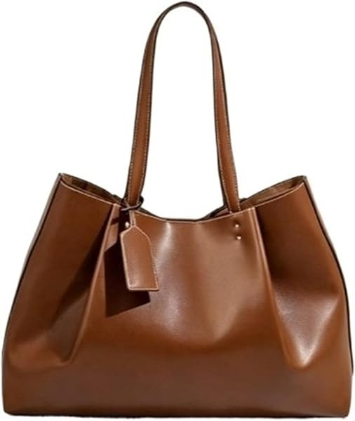 Ladies PU portable commuter tote bag     44*12*31 CM, hand-held and cross-body, black/coffee/brow... | Amazon (US)