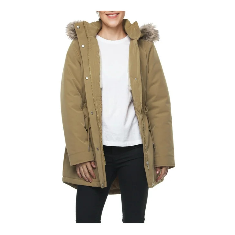 Rokka&Rolla Women's Mini Fur Lined Winter Coat with Faux Fur Hood Parka Jacket (Exclusive on Walm... | Walmart (US)