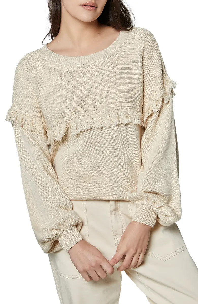 Joie Angelia Mixed Stitch Fringe Yoke Pullover | Nordstrom | Nordstrom