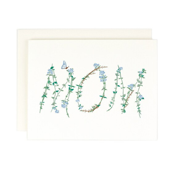 Mom Floral Stem  Greeting Card | Etsy | Etsy (US)