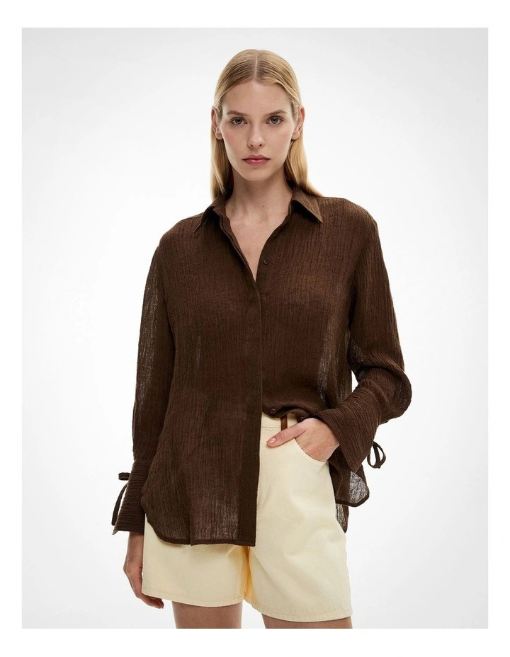 WitcheryTie Cuff Shirt in Cocoa | Myer