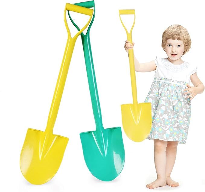 Beach Shovels, 25 Inch Sand Shovels for Kids, Heavy Duty Kids Plastic Beach Shovel Tool Kit, Shov... | Amazon (US)