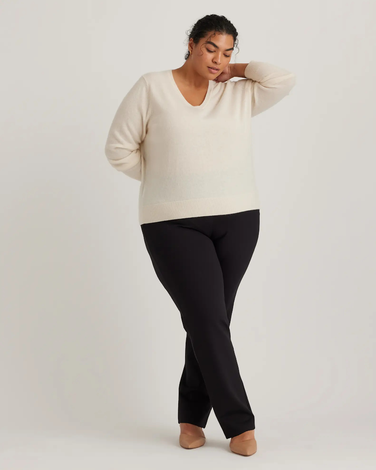 Mongolian Cashmere V-Neck Sweater - Plus Size | Quince