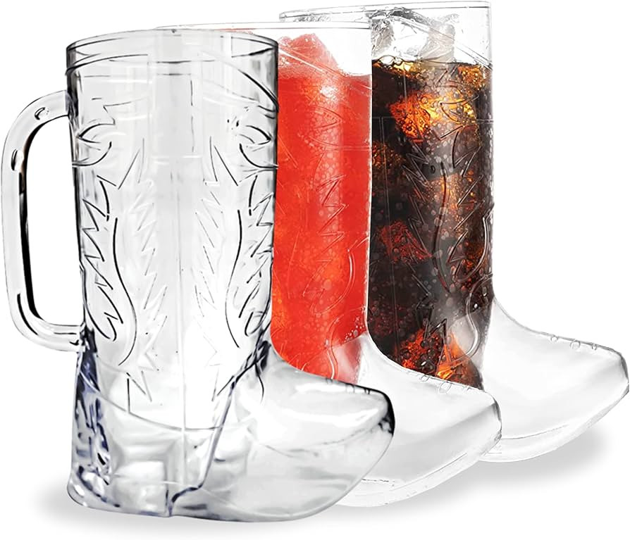 4E's Novelty 10Pcs Cowboy Boot Mug Cups (10 Pack) 17 oz Reusable Hard Plastic, BPA Free - for Cow... | Amazon (US)