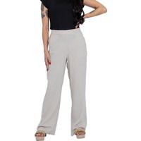 Pantalón largo lino mujer marca Vila color gris claro | Miravia ES