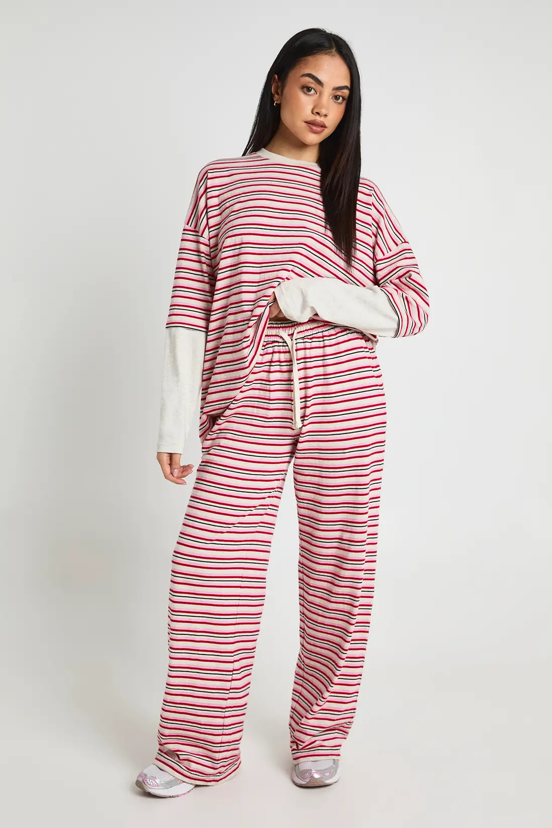 Pink Stripe Straight Leg Trouser | Boohoo | Boohoo.com (UK & IE)