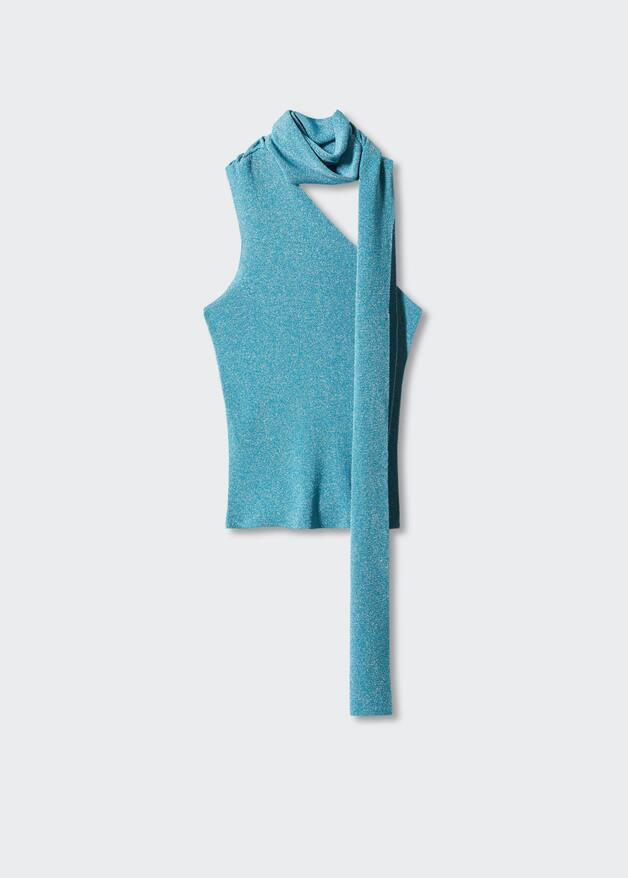 Asymmetrical lurex top | MANGO (US)