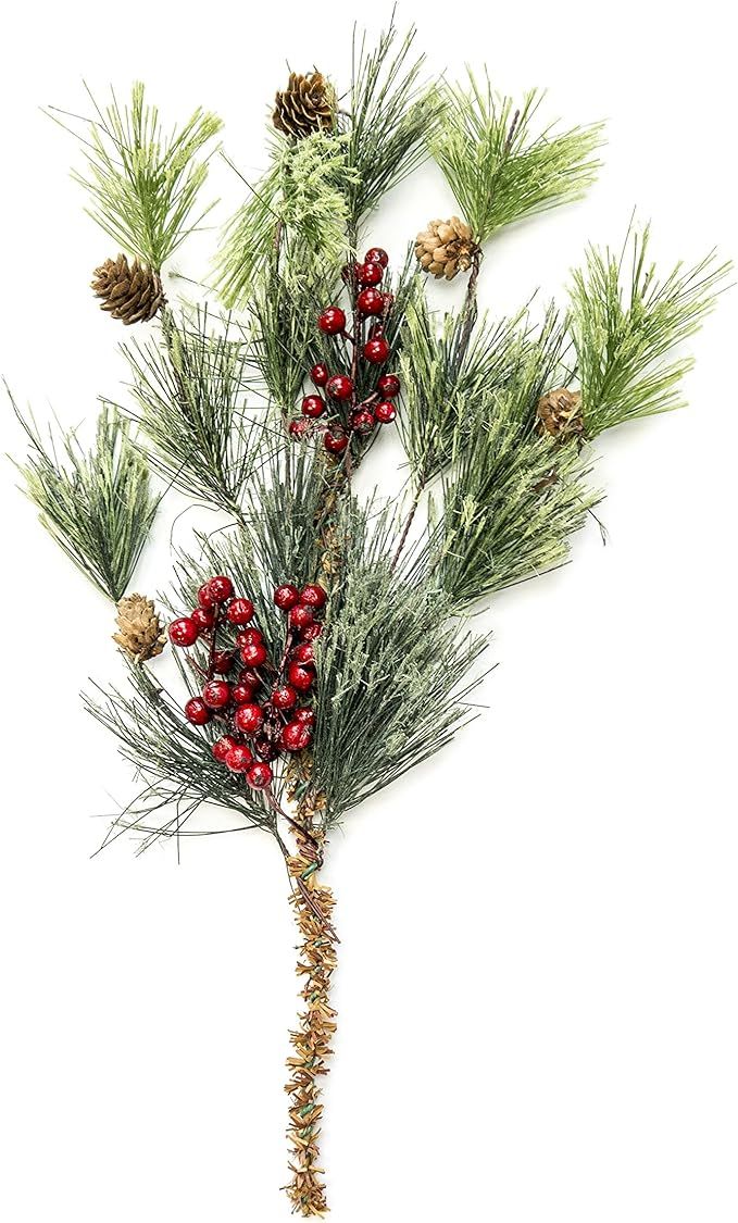 Pine Stems with Berries and Pinecones 6 Pack | Amazon (US)