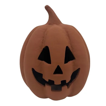 Paper Mache Jack-o'-Lantern Decoration, Brown, 8.25", Halloween by Way To Celebrate | Walmart (US)