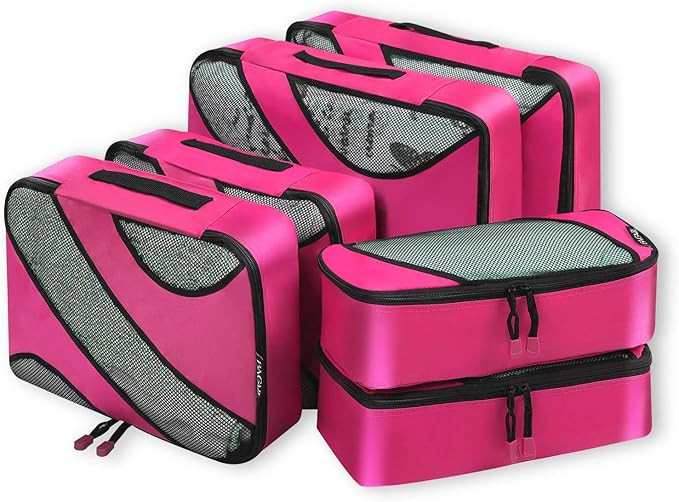 BAGAIL 6 Set Packing Cubes,3 Various Sizes Travel Luggage Packing Organizers | Amazon (US)