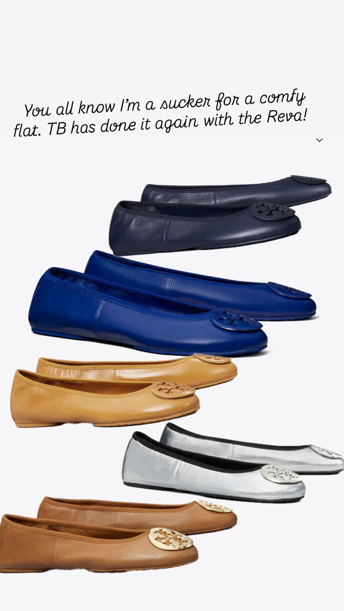The Tory Burch Reva flat is just as comfortable as the Minnie! So many colors available too! 

Tory burch, flats, shoes, comfortable, walkingg

#LTKootd #LTKMidsize #LTKOver40