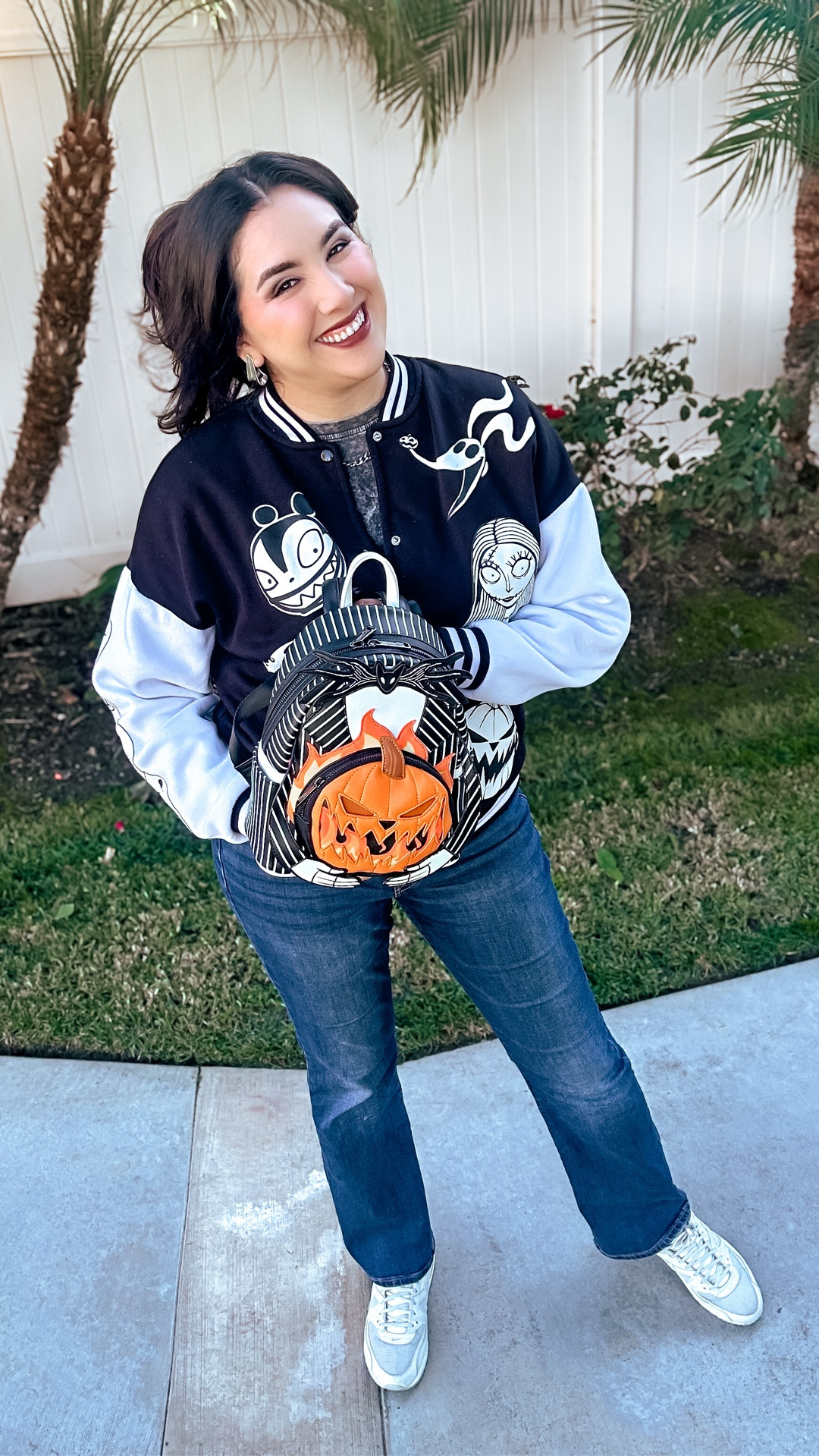 🎃 It’s never too late to celebrate your love for Halloween — especially when it’s Disney’s Tim Burton’s The Nightmare Before Christmas 🤗

✨ This outfit is one of my favorites because it perfectly fits both the Halloween and holiday season. I love the black and white detailing on this jacket featuring so many beloved characters — Sally, Jack, Zero, Vampire Teddy, and Oogie’s boys. And of course, accessorizing always takes a look to the next level — this Loungefly bag glows in the dark and even lights up! 🤩

💀If you’re all about spooky season too, grab your favorites from this look here and check out my Halloween post collection for more inspiration!

Disney outfit, Disney Halloween outfit, The nightmare before Christmas outfit inspo, Loungefly Halloween backpack, silver jewelry, Jack Skellington, Sally, simply meant to be, Angie’s Magical Style

#LTKTall #LTKSeasonal #LTKHalloween