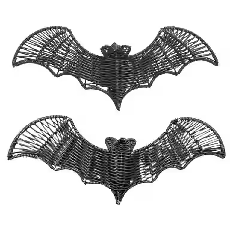2Pack Halloween Outdoor Wicker Bat Decor Decorations, Halloween Decorations Black Woven Bats, Bla... | Walmart (US)