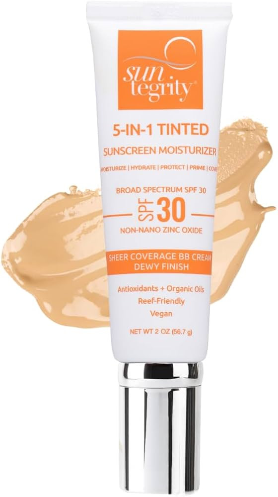 Suntegrity Tinted 5 in 1 Mineral Sunscreen for Face (SPF 30-2 oz) - Golden Light | BB Cream Moist... | Amazon (US)
