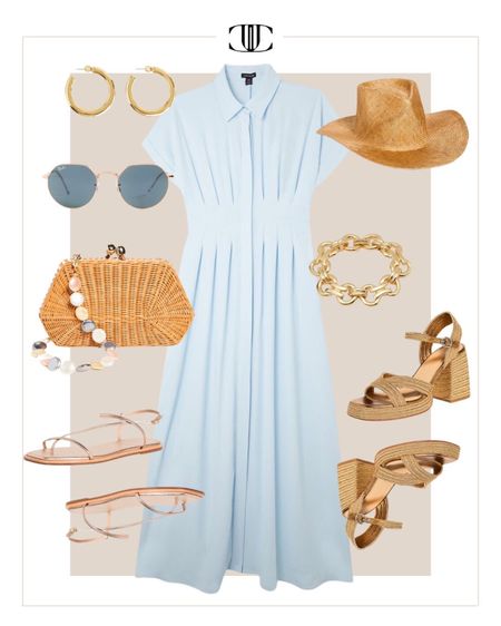 Baby blue is a young, fresh and a playful color. This maxi dress exudes all of this along with its gorgeous waist and perfectly angled sleeves.  

Use code JESS20 for 20% of your purchase for Karen Millen items. 

Shirt dress, espadrilles, sandals, sunglasses, casual outfit, spring outfit, summer outfit 

#LTKstyletip #LTKshoecrush #LTKover40